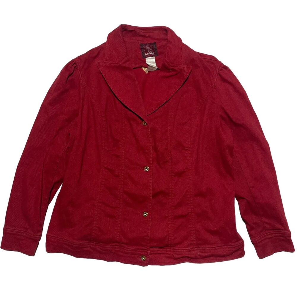 Y2K Baby Phat Red Stretch Denim Blazer Jacket 2XL